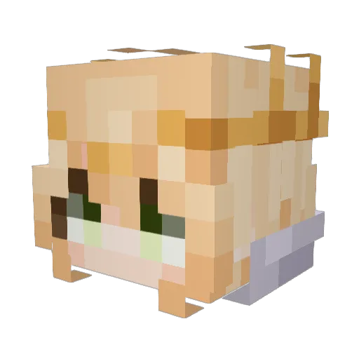 0D3TT3 Minecraft avatar head, 3D render