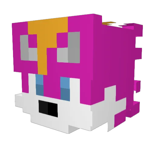0Electoon Minecraft avatar head, 3D render