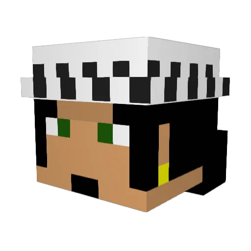0JQ Minecraft avatar head, 3D render