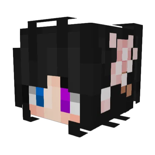 0K4M1chan Minecraft avatar head, 3D render
