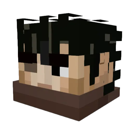 0LI16 Minecraft avatar head, 3D render