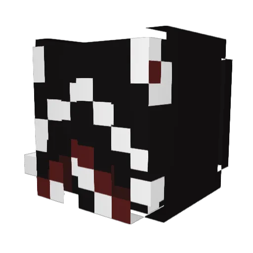 0OOQ Minecraft avatar head, 3D render