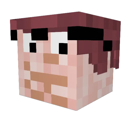 0Parents Minecraft avatar head, 3D render