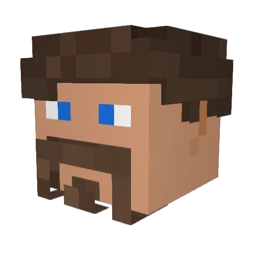 0Pega Minecraft avatar head, 3D render