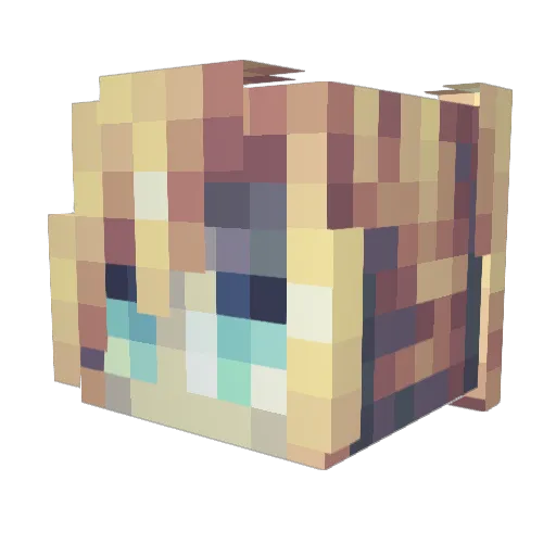 0Red_ Minecraft avatar head, 3D render