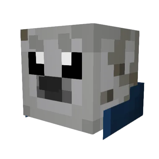 0Seal Minecraft avatar head, 3D render