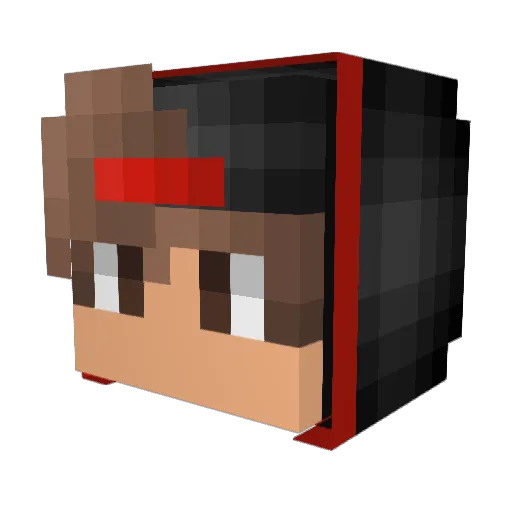 0ViNx Minecraft avatar head, 3D render
