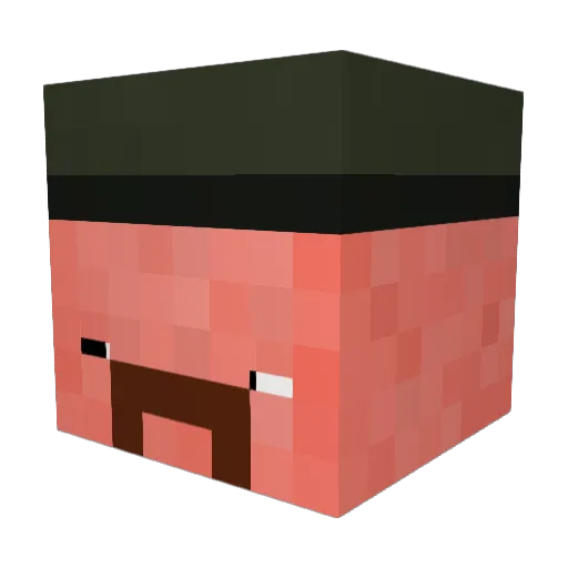 0Wumbo Minecraft avatar head, 3D render