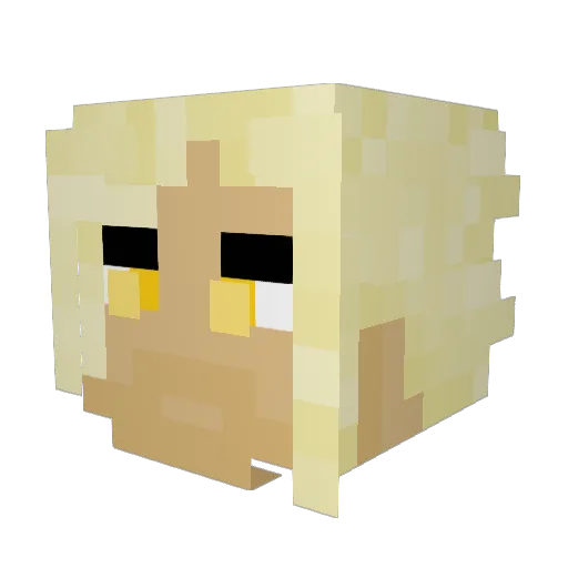 0_0little_bit Minecraft avatar head, 3D render