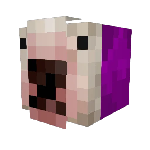0_BUBBY_0 Minecraft avatar head, 3D render