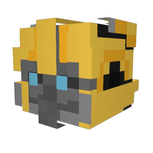 0_Bumblebee_0 Minecraft avatar head, 3D render