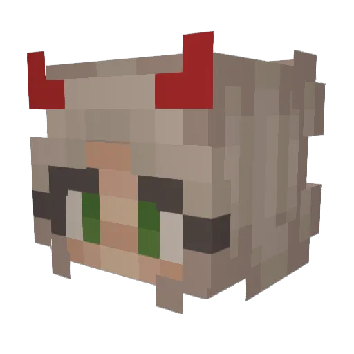 0_LL_0 Minecraft avatar head, 3D render