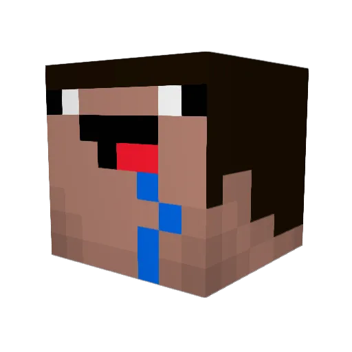 0_Loading_0 Minecraft avatar head, 3D render