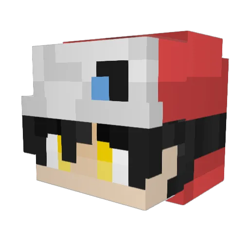 0_Loid_0 Minecraft avatar head, 3D render