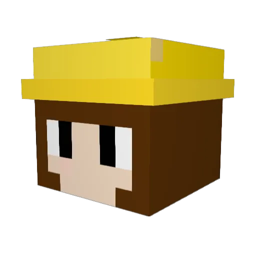 0_Oz Minecraft avatar head, 3D render