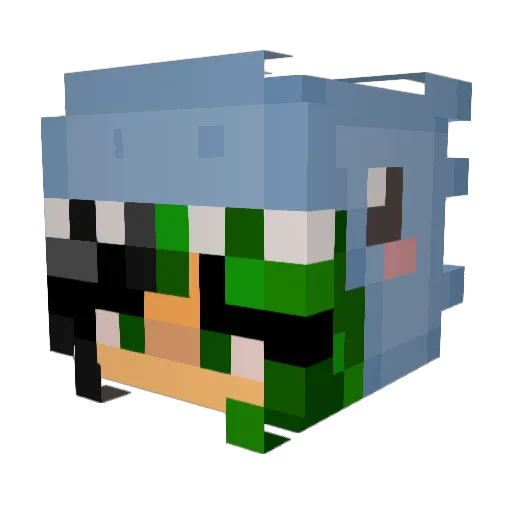 0_Pkzin_ Minecraft avatar head, 3D render