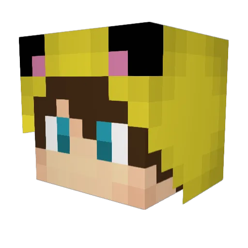 0_aru_0 Minecraft avatar head, 3D render