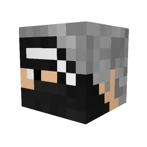 0_cool Minecraft avatar head, 3D render