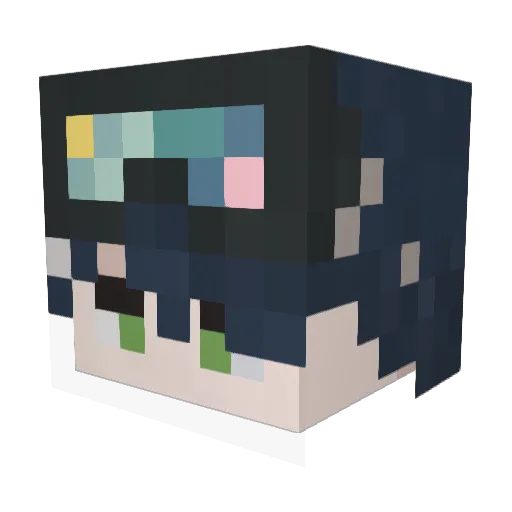 0_soon Minecraft avatar head, 3D render