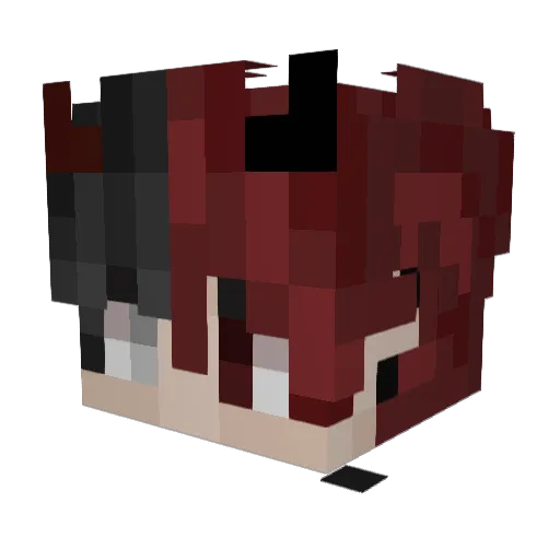 0_zeros Minecraft avatar head, 3D render