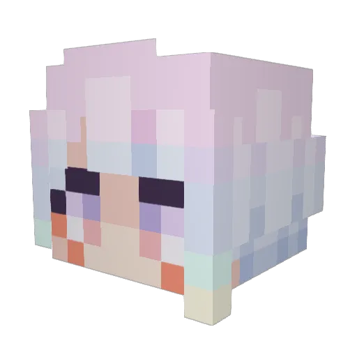 0bt_ Minecraft avatar head, 3D render