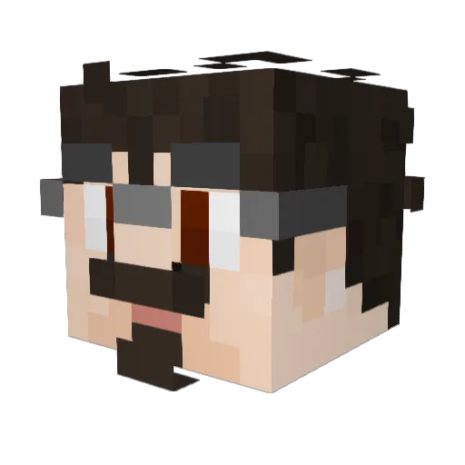 0cosmic Minecraft avatar head, 3D render