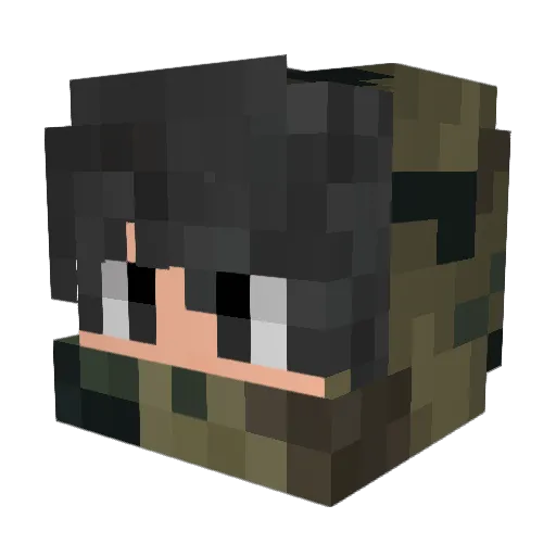 0cuxxl Minecraft avatar head, 3D render
