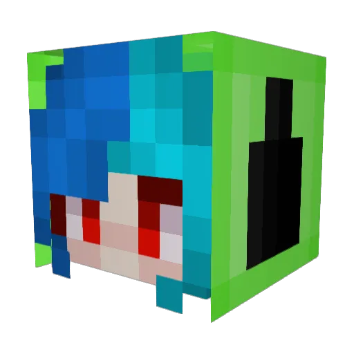 0fBvi Minecraft avatar head, 3D render