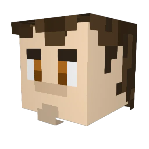 0ffZero Minecraft avatar head, 3D render