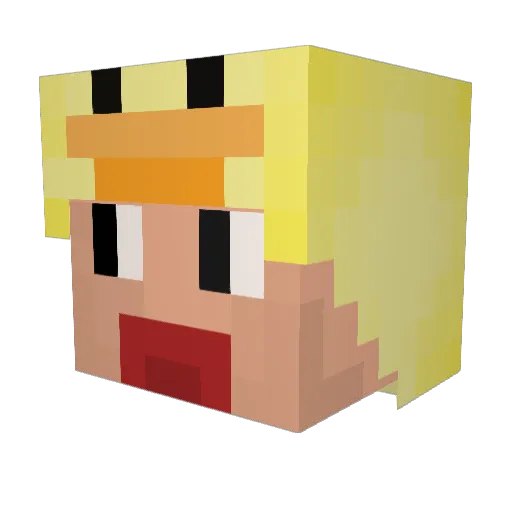 0hGG Minecraft avatar head, 3D render