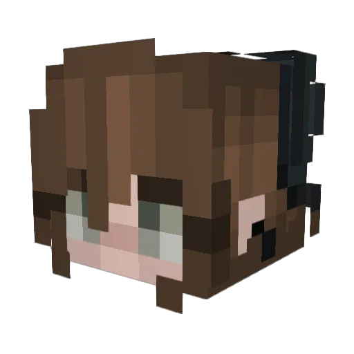 0hS43 Minecraft avatar head, 3D render