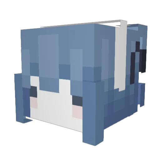 0hScary Minecraft avatar head, 3D render