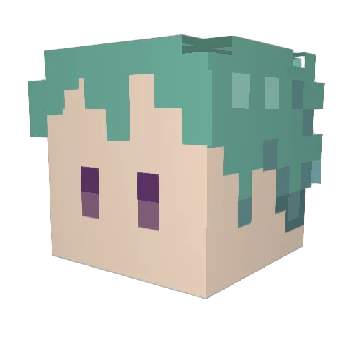 0i7108 Minecraft avatar head, 3D render