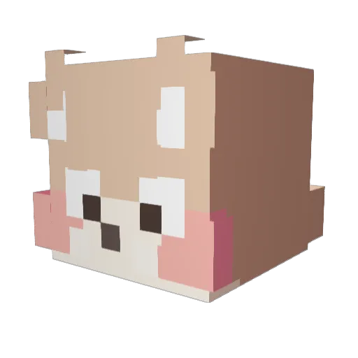0in_ Minecraft avatar head, 3D render