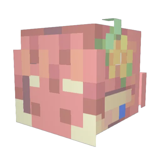 0inking Minecraft avatar head, 3D render
