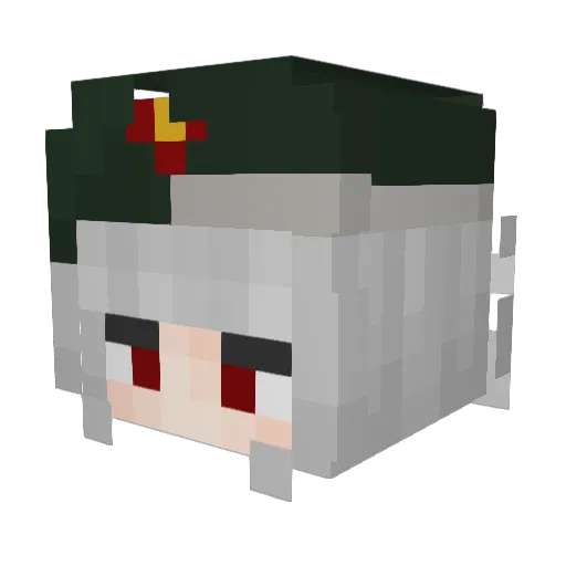 0ka_pinky Minecraft avatar head, 3D render