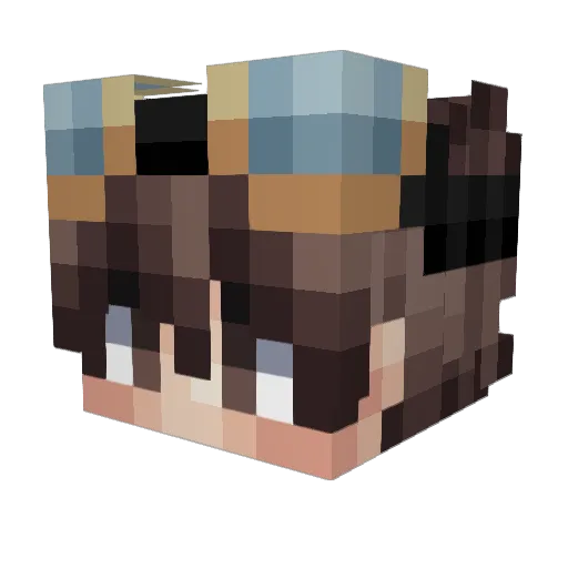 0kamio Minecraft avatar head, 3D render