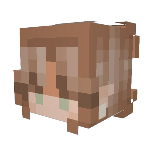 0live_Garden Minecraft avatar head, 3D render