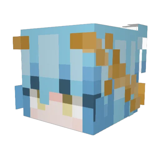 0ms__ Minecraft avatar head, 3D render