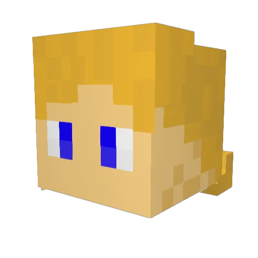 0nPlut0 Minecraft avatar head, 3D render