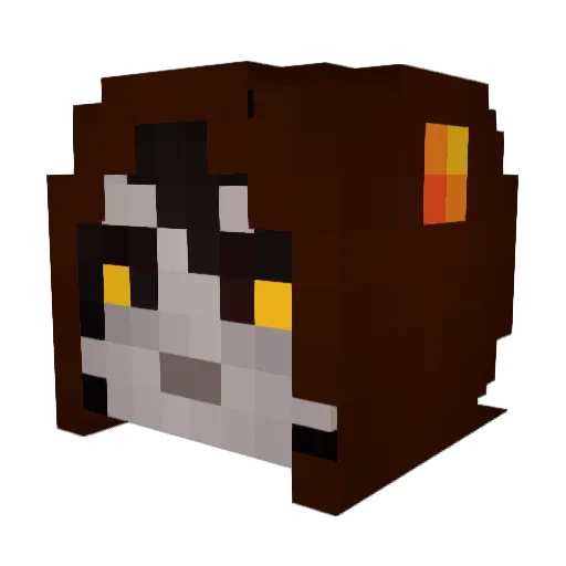 0okami Minecraft avatar head, 3D render