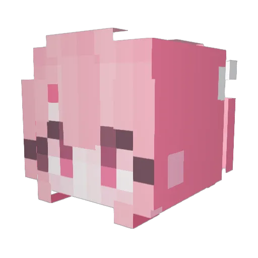 0ong Minecraft avatar head, 3D render