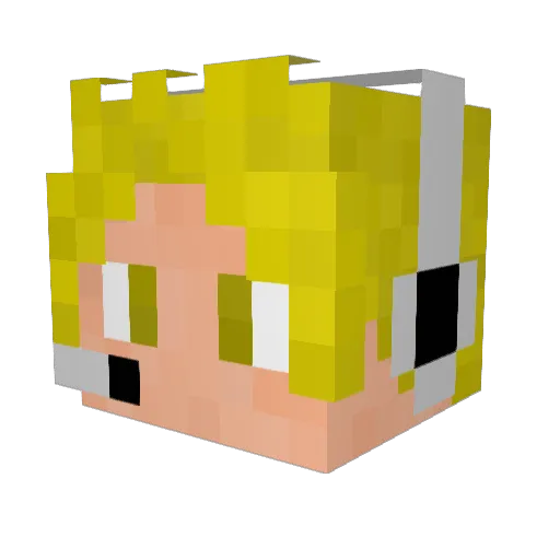 0pfa Minecraft avatar head, 3D render