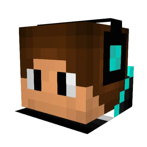 0rdinary Minecraft avatar head, 3D render