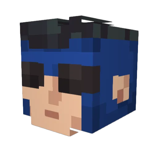 0rdlnary Minecraft avatar head, 3D render