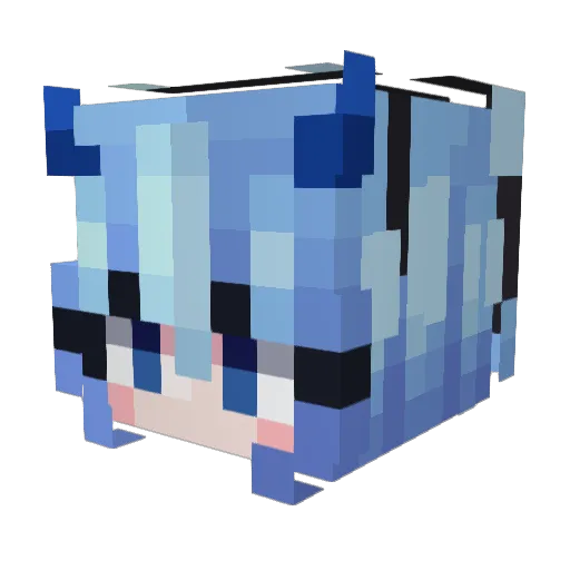 0vbk Minecraft avatar head, 3D render