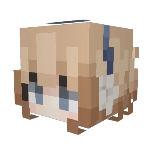 0vxx Minecraft avatar head, 3D render
