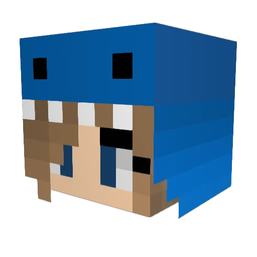 0w8 Minecraft avatar head, 3D render