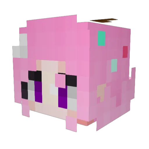 0x0FFFFFFFFFFFFF Minecraft avatar head, 3D render