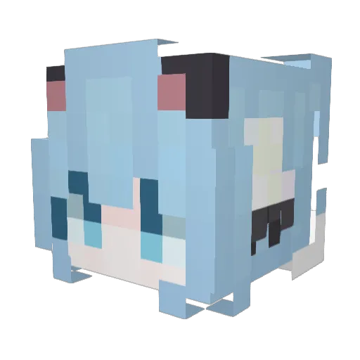 0xEB Minecraft avatar head, 3D render